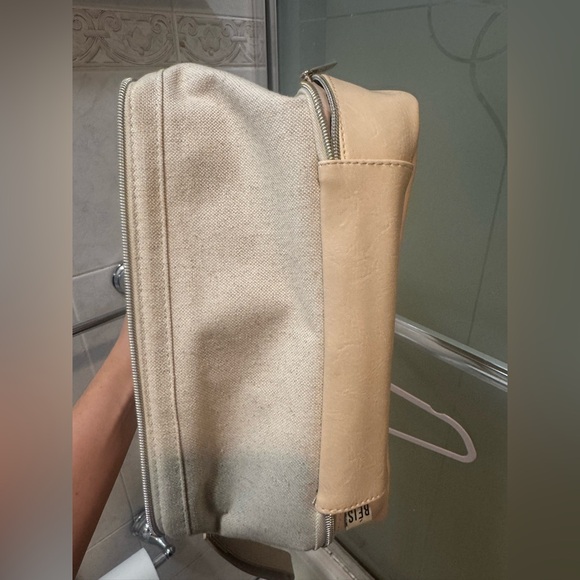 BEIS Tan and Cream Cosmetic Bag